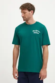 New Balance tricou din bumbac barbati, culoarea verde, cu imprimeu, MT43556MHN imagine