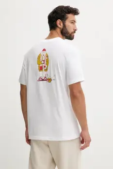 New Balance tricou din bumbac culoarea alb, cu imprimeu, MT53931WT imagine