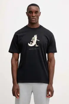 New Balance tricou din bumbac culoarea negru, cu imprimeu, MT53941BK imagine