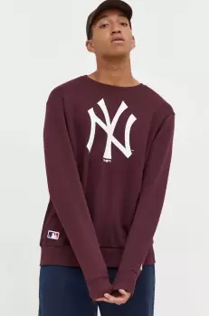 New Era bluza barbati, culoarea bordo, cu imprimeu, NEW YORK YANKEES imagine
