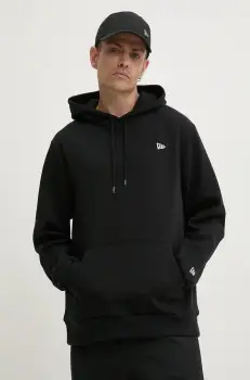 New Era bluza barbati, culoarea negru, cu gluga, neted, 60416735 imagine