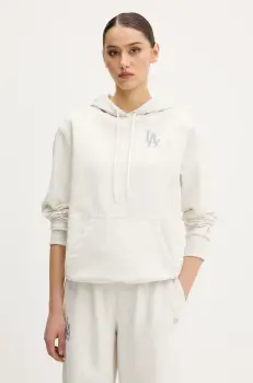 New Era bluza culoarea gri, cu gluga, melanj, 60596479 imagine