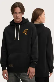 New Era bluza culoarea negru, cu gluga, cu imprimeu, 60435401 imagine