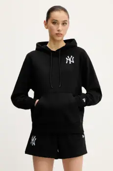 New Era bluza culoarea negru, cu gluga, cu imprimeu, 60564904 imagine