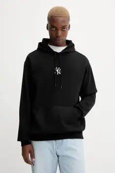 New Era bluza culoarea negru, cu gluga, cu imprimeu, 60675759 imagine