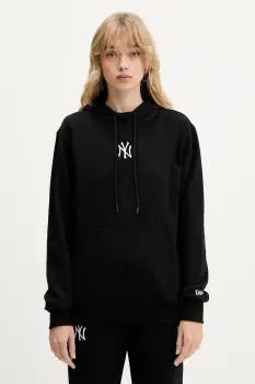 New Era bluza culoarea negru, cu gluga, cu imprimeu, 60684415 imagine