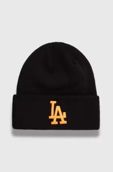 New Era caciula culoarea negru, din tricot gros, LOS ANGELES DODGERS imagine