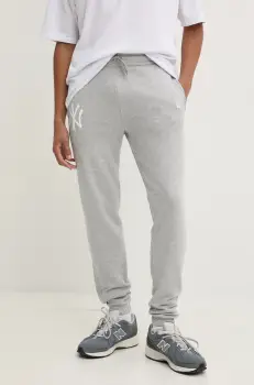 New Era pantaloni de trening NEW YORK YANKEES culoarea gri, cu imprimeu, 60416729 imagine
