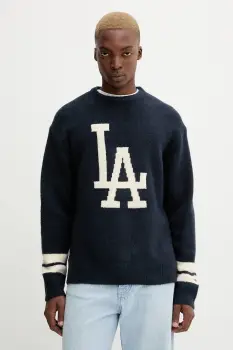 New Era pulover din amestec de lana culoarea bleumarin, 60684329 imagine