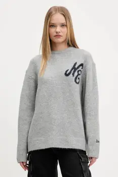 New Era pulover din amestec de lana culoarea gri, 60684380 imagine