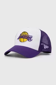 New Era sapca culoarea alb, cu imprimeu, LOS ANGELES LAKERS imagine