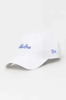 New Era sapca de baseball din bumbac culoarea alb, cu imprimeu imagine