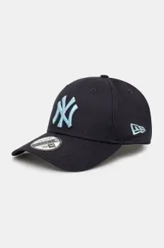 New Era sapca de baseball din bumbac culoarea albastru marin, neted, 60595157 imagine