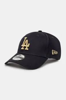 New Era sapca de baseball din bumbac culoarea albastru marin, neted, 60595193 imagine