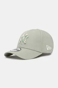 New Era sapca de baseball din bumbac culoarea verde, neted, 60595186 imagine