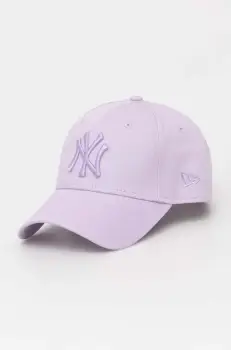 New Era sapca de baseball din bumbac culoarea violet, cu imprimeu, NEW YORK YANKEES imagine