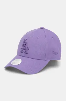 New Era sapca de baseball din bumbac culoarea violet, neted, 60595173 imagine