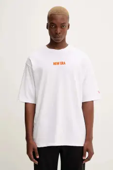 New Era tricou din bumbac culoarea alb, cu imprimeu, 60684381 imagine