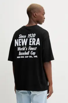 New Era tricou din bumbac culoarea negru, cu imprimeu, 60684382 imagine