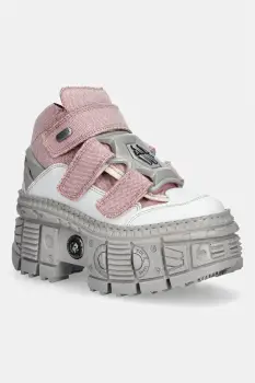 New Rock botine pentru femei VEGAN BLANCO, ECOBAR ROSA, TANK CASCO P imagine