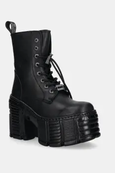 New Rock cizme de piele CRUST NEGRO, TOWER MAX culoarea negru, cu toc drept, M-TM001-C2 imagine