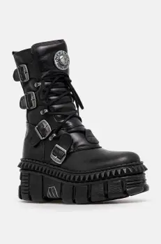 New Rock cizme de piele femei, culoarea negru, cu platforma, M-WALL373-S6 imagine