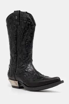 New Rock cizme de piele Nomada Y Firence Negro, West Negro-Acero T.Acero culoarea negru, cu toc drept, M-7921-S1 imagine