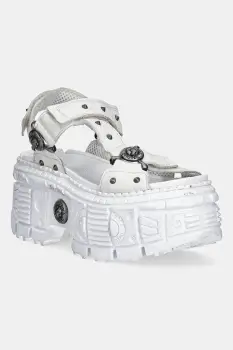 New Rock sandale de piele NAPA BLANCA culoarea alb, cu platforma, M-BIOS120-C8 imagine