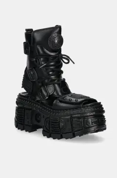 New Rock sandale METALLIC femei, culoarea negru, cu platforma, M-BIOS107-V3 imagine