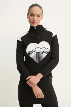 Newland pulover Edurne femei, culoarea negru, calduros, cu guler, N46534.108 imagine