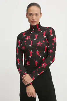 Newland pulover Kendra femei, culoarea negru, cu guler, N46578.99 imagine