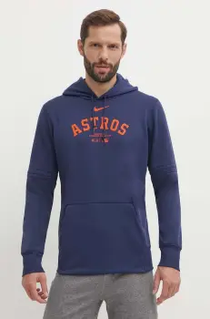 Nike bluza Houston Astros barbati, culoarea albastru marin, cu gluga, cu imprimeu imagine
