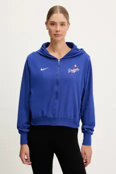 Nike bluza Los Angeles Dodgers culoarea violet, cu gluga, cu imprimeu, 035D-11TU-LD-HVV imagine