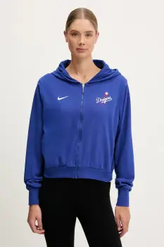 Nike bluza Los Angeles Dodgers culoarea violet, cu gluga, cu imprimeu, 035D-11TU-LD-HVV imagine