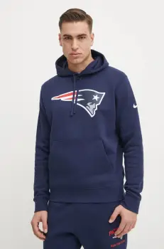 Nike bluza New England Patriots barbati, culoarea albastru marin, cu gluga, cu imprimeu, NKDK-41S-8K-N09 imagine