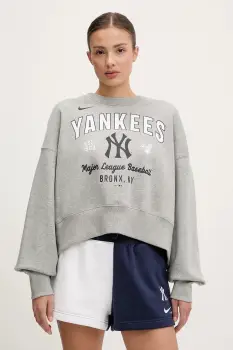Nike bluza New York Yankees culoarea gri, cu imprimeu, 01D7-CY51-NK-H3K imagine