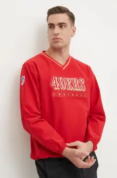 Nike bluza San Francisco 49ers barbati, culoarea rosu, cu imprimeu, 02F4-6DL-73-5UB imagine