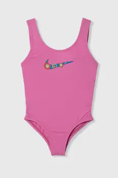 Nike Kids costum de baie dintr-o bucata pentru copii MULTI LOGO culoarea roz imagine