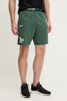 Nike pantaloni scurti de antrenament Oakland Athletics culoarea verde, 015E-11E6-FZ-HVB imagine