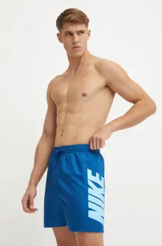 Nike pantaloni scurti de baie Big Block culoarea albastru marin, NESSE521 imagine