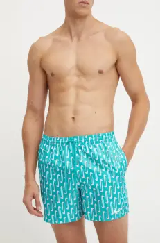 Nike pantaloni scurti de baie Swoosh Link culoarea turcoaz imagine