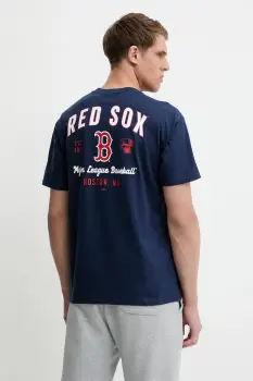 Nike tricou din bumbac Boston Red Sox culoarea bleumarin, cu imprimeu, 01AY-44B-BQ-32K imagine