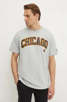 Nike tricou din bumbac Chicago Bears barbati, culoarea gri, cu imprimeu, 01AY-09D-7QV-NP1 imagine