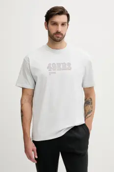 Nike tricou din bumbac Essential SS HeavyMax 90 culoarea gri, cu imprimeu, 01AY-0BB-9B-9P7 imagine