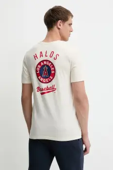 Nike tricou din bumbac Los Angeles Angels culoarea bej, cu imprimeu, N199-15A-ANG-SAZ imagine