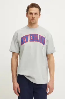 Nike tricou din bumbac New England Patriots barbati, culoarea gri, cu imprimeu, 01AY-09D-8KV-NP1 imagine