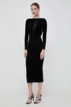 Nissa rochie culoarea negru, midi, mulata imagine