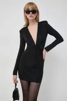 Nissa rochie culoarea negru, mini, drept imagine