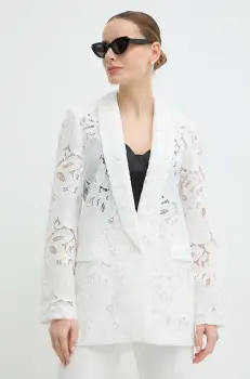 Nissa sacou culoarea alb, un singur rand de nasturi, neted, S14854 imagine