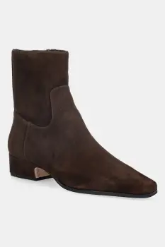 Nokwol cizme din piele intoarsa Dusty Chocolate Suede culoarea maro, cu toc drept, Dusty Chocolate Suede imagine